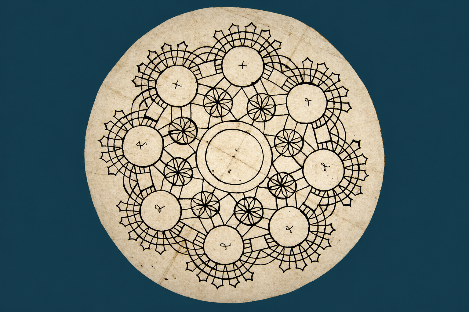Desenho circular de um pique de renda